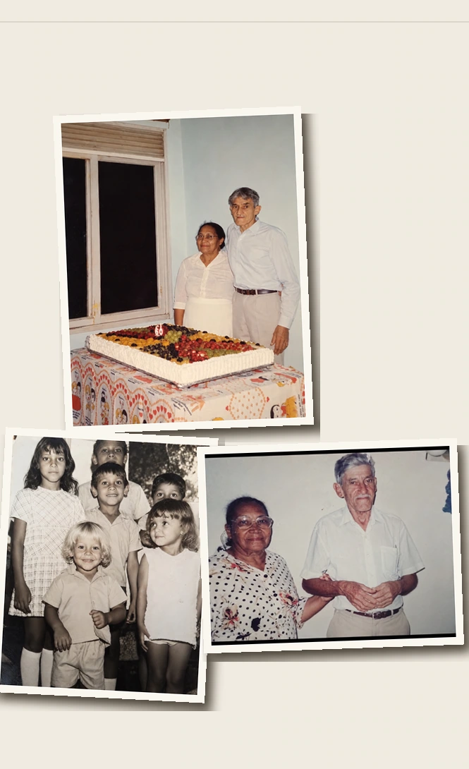 Álbum familiar original, com fotografias da família Callegario preservadas da página aprovada